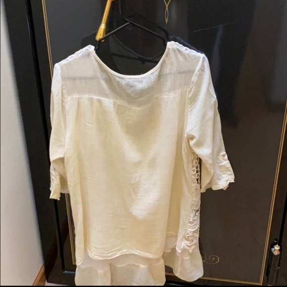 Ivory Crochet boho tunic by Hannah size L - Picture 2 of 6